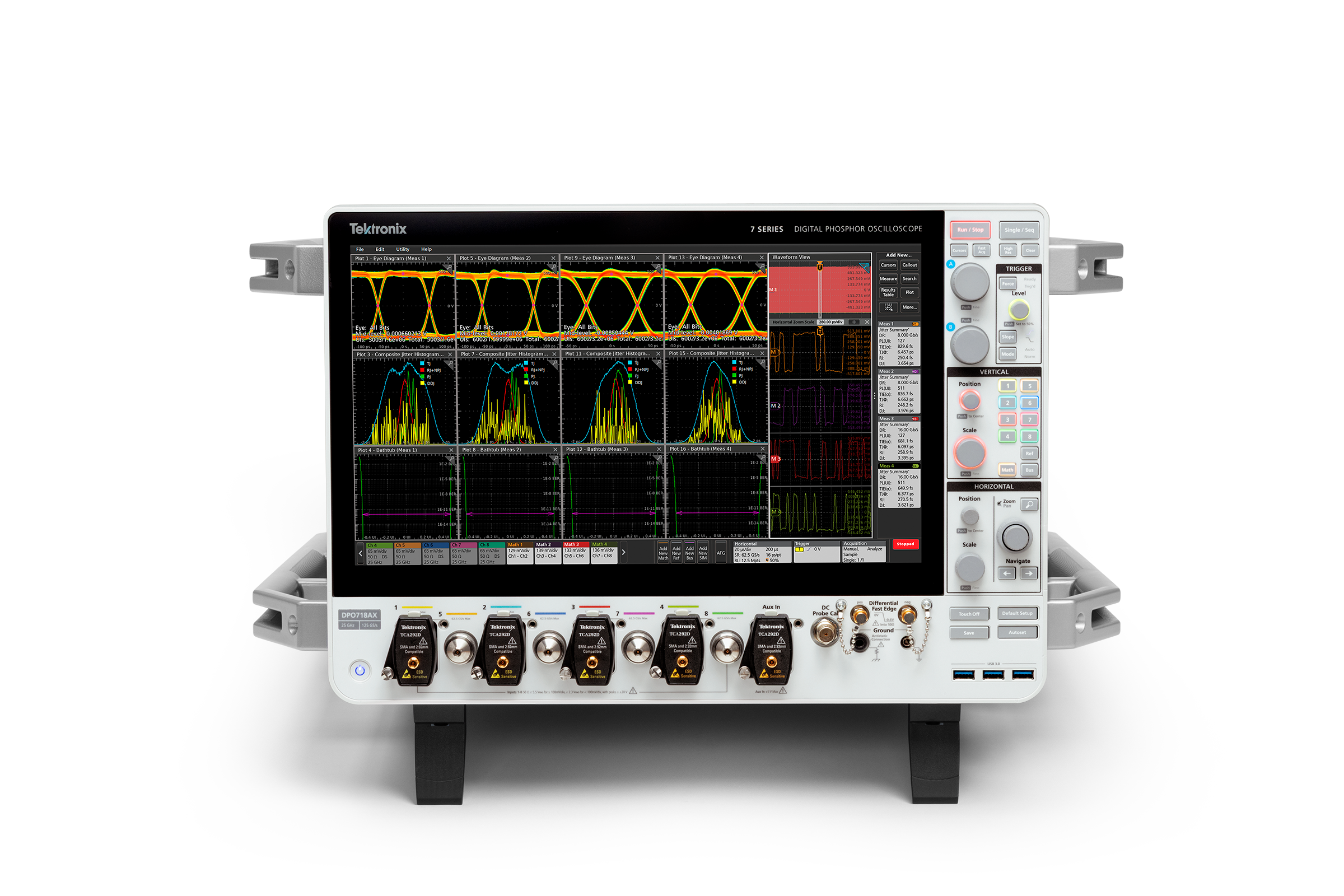 DPO718AX instalado en un rack junto a otros equipos de medicion Adler Instrumentos